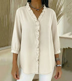 Lucía | V-neck denim blouse