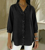 Lucía | V-neck denim blouse