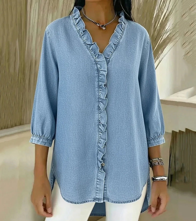 Lucía | Chemise en jean à col en V