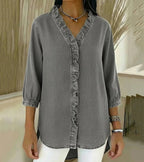 Lucía | V-neck denim blouse