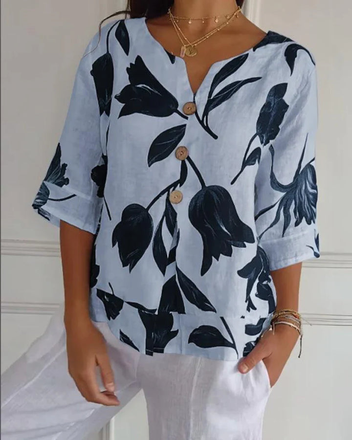 Eliana | Chemise décontractée à imprimé floral