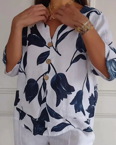 Eliana | Casual Flower Print Shirt