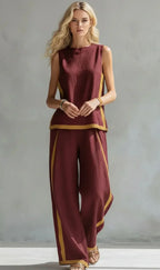 Ursula | Smart casual vest and trousers set with two-tone finishings