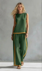 Ursula | Smart casual vest and trousers set with two-tone finishings