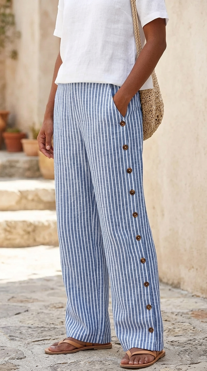 Thariel | Pantalon boutonné rayé Seabreeze
