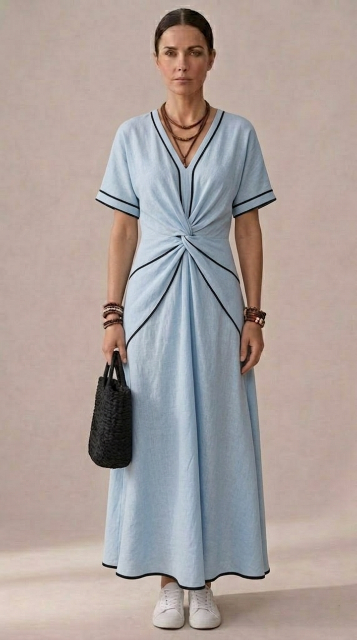 Lourdes | Robe midi nouée au centre