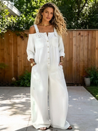Sophia | Off-the-shoulder denim jumpsuit