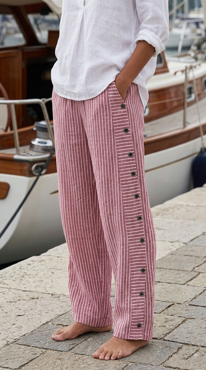 Thariel | Pantalon boutonné rayé Seabreeze
