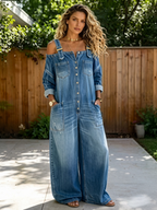 Sophia | Off-the-shoulder denim jumpsuit