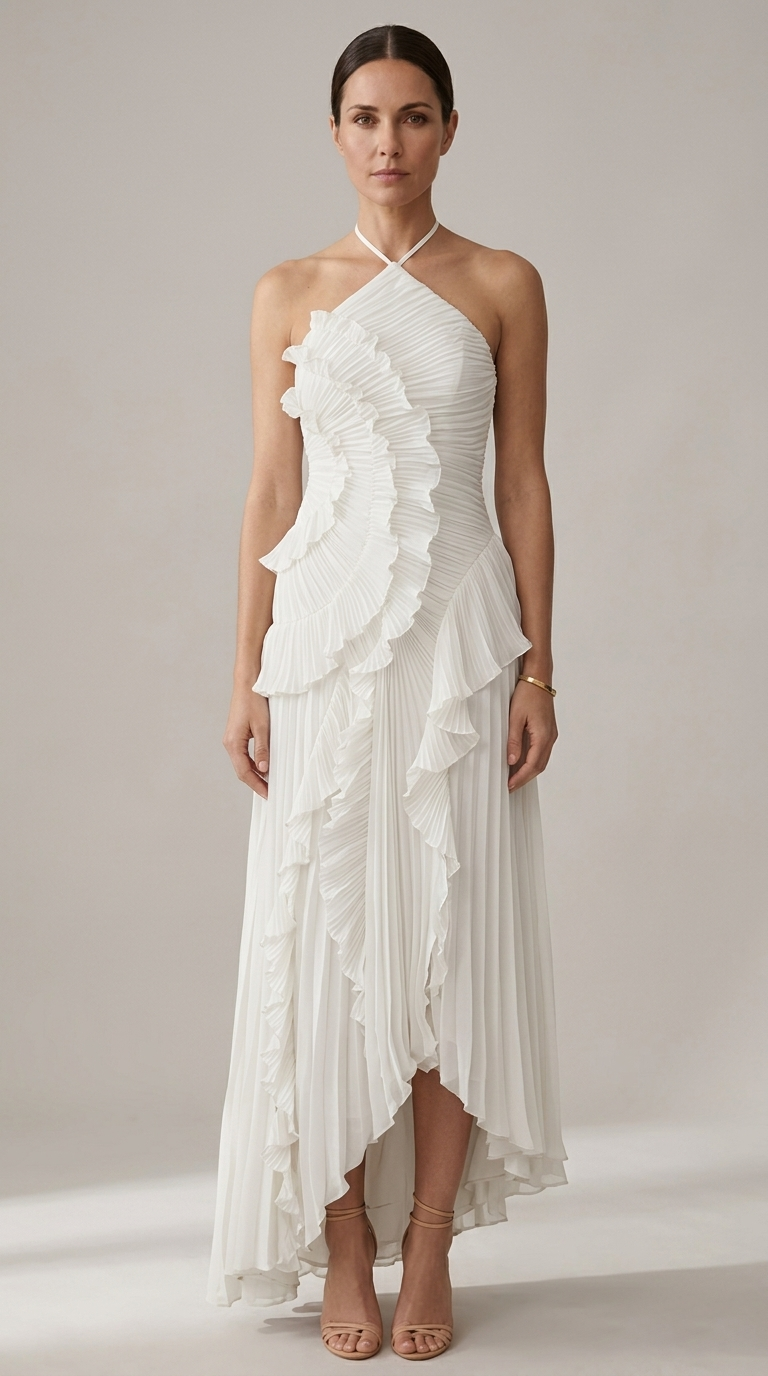 Sélène | Robe Longue Plissée