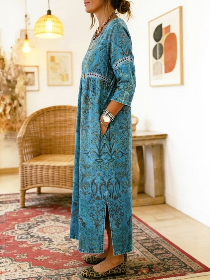 Monique | Blue Printed Dress