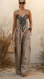 Erminilde | Embroidered bohemian dungarees