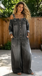 Sophia | Off-the-shoulder denim jumpsuit