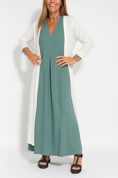 Emma | Elegant long dress + matching cardigan FREE