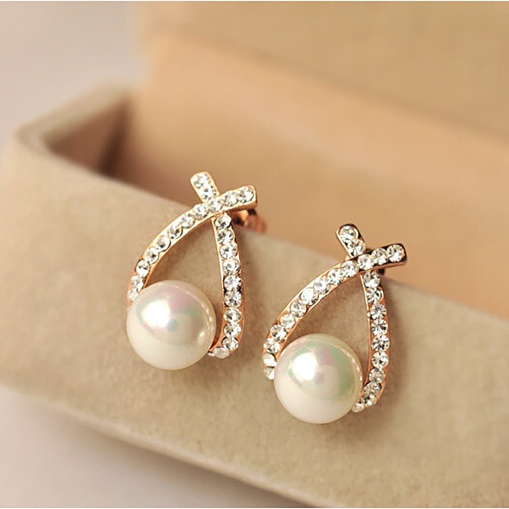 Boucles d'oreilles perles scintillantes