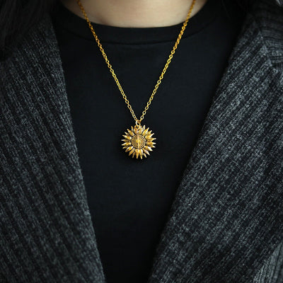 Collier Tournesol "Tu es mon rayon de soleil".