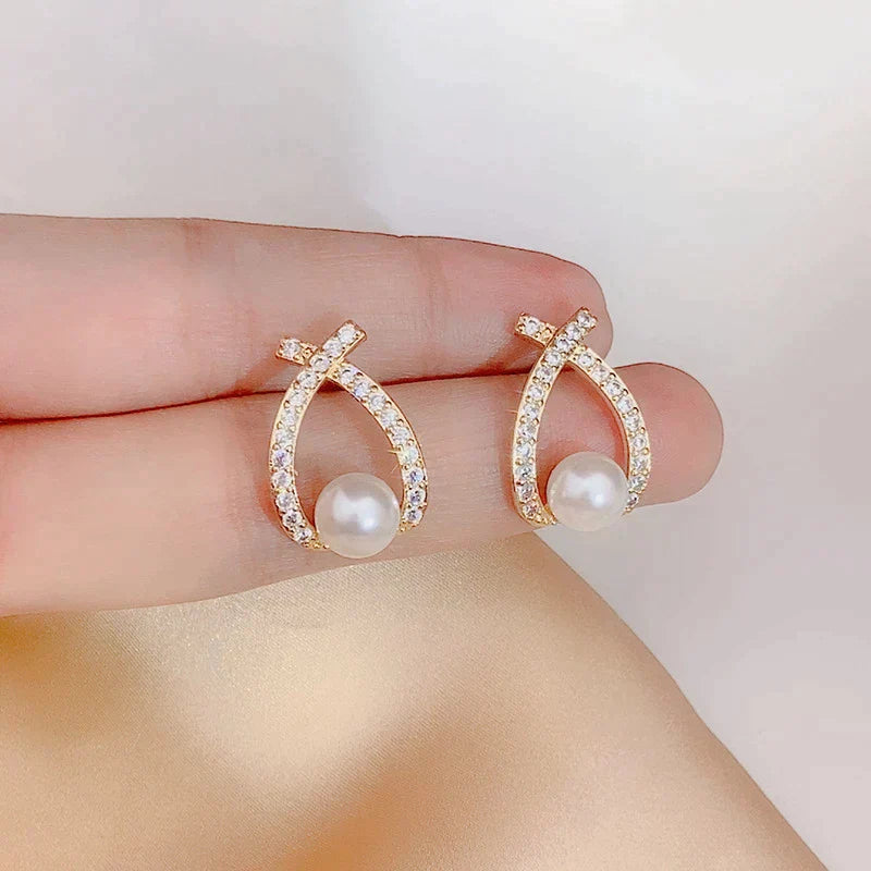 Boucles d'oreilles perles scintillantes