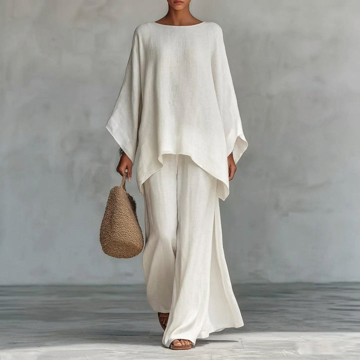 Christine | Two-Piece Set with Long Sleeves and Wide-Leg Pants