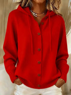 Brenda | Cozy Button Cardigan Hoodie