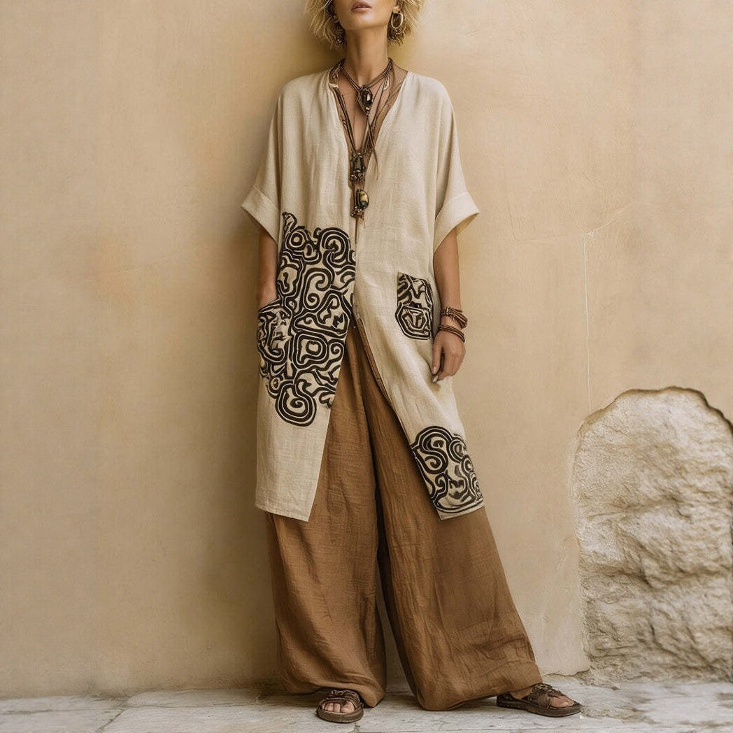 Stina | 3-piece bohemian outfit with artistic print