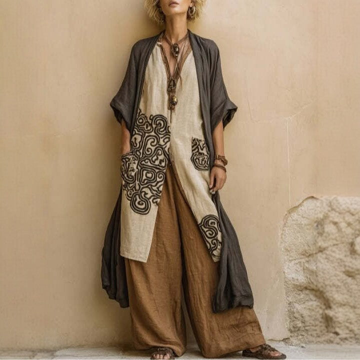 Stina | 3-piece bohemian outfit with artistic print