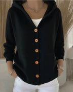 Darienne | Hooded Button-Up Knit Cardigan
