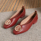 Orchard | Leather Square-Toe Flats