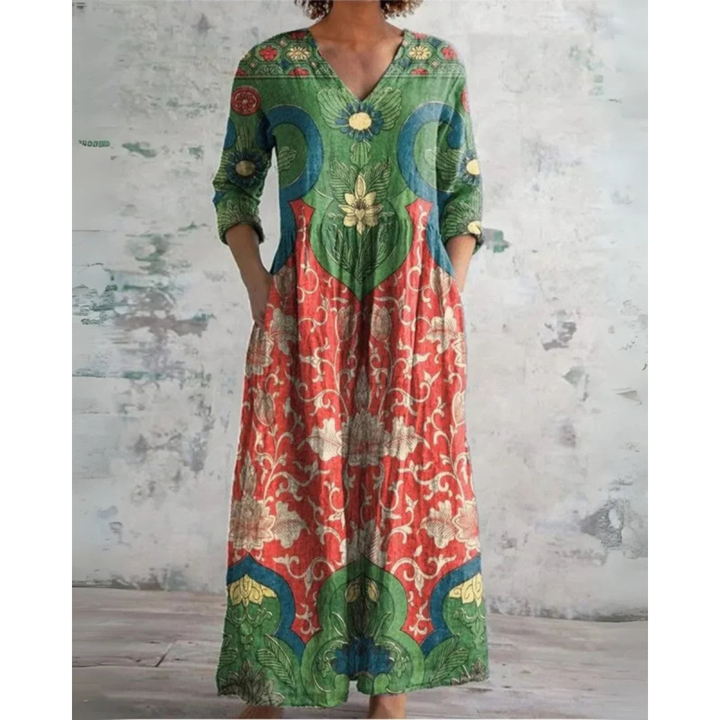 Sylvie - Robe longue florale vintage