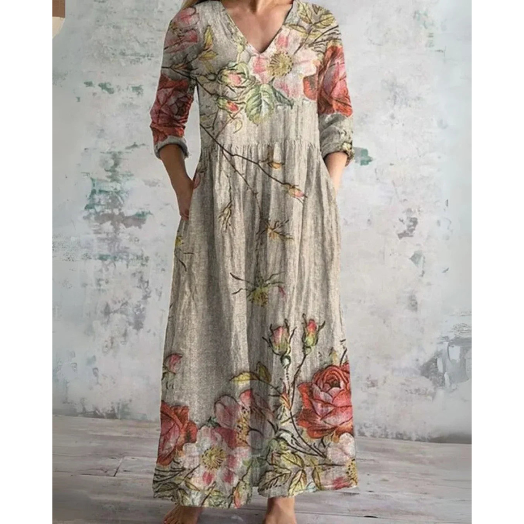 Sylvie - Robe longue florale vintage