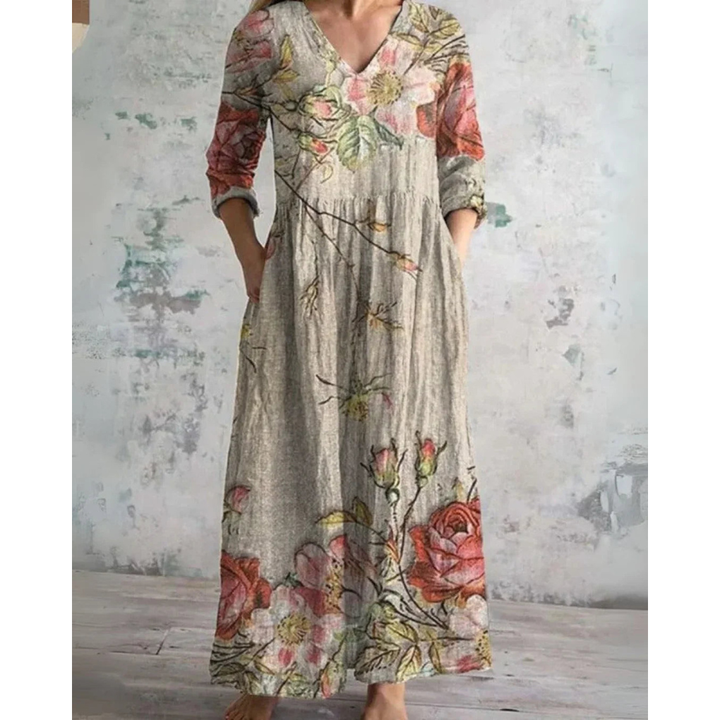 Sylvie - Robe longue florale vintage