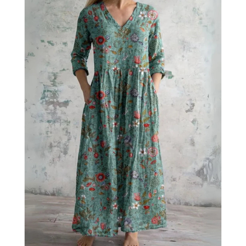 Sylvie - Robe longue florale vintage