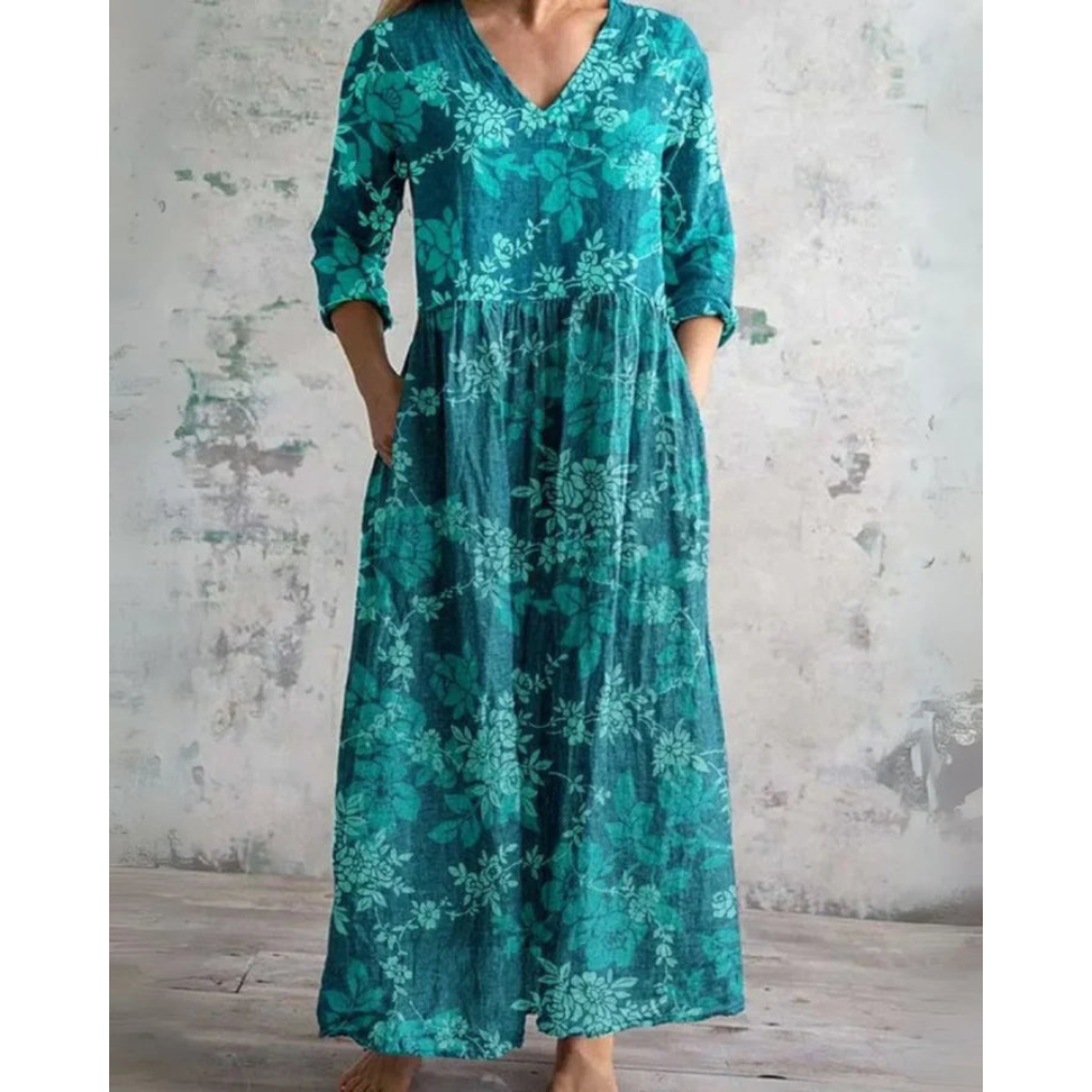 Sylvie - Robe longue florale vintage
