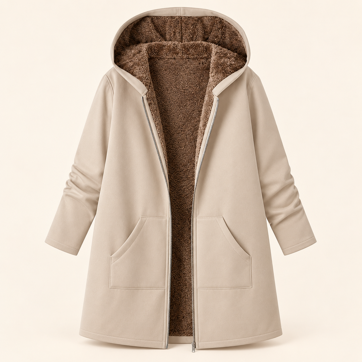 Adelyn | Cozy Sherpa-Lined Hooded Coat