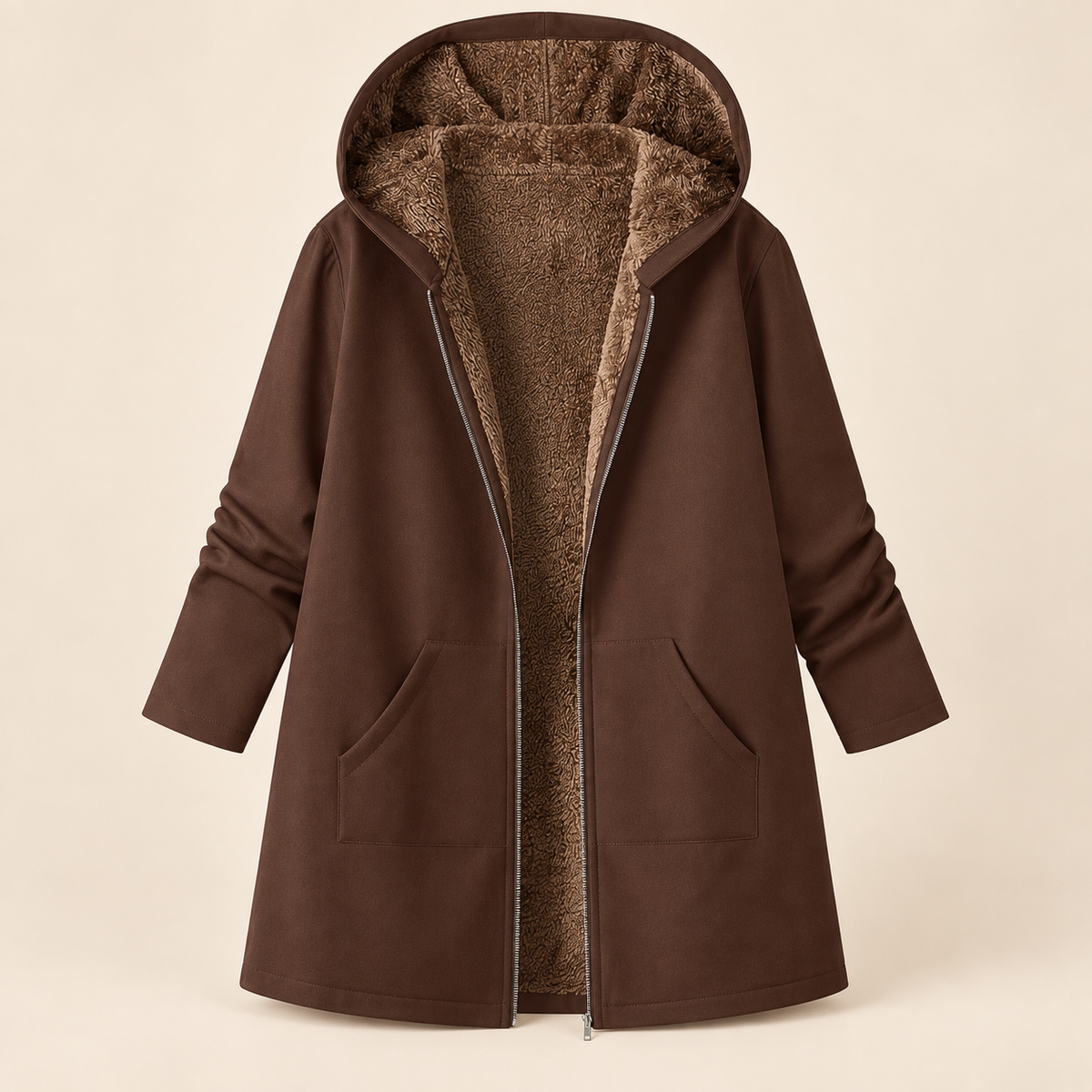 Adelyn | Cozy Sherpa-Lined Hooded Coat