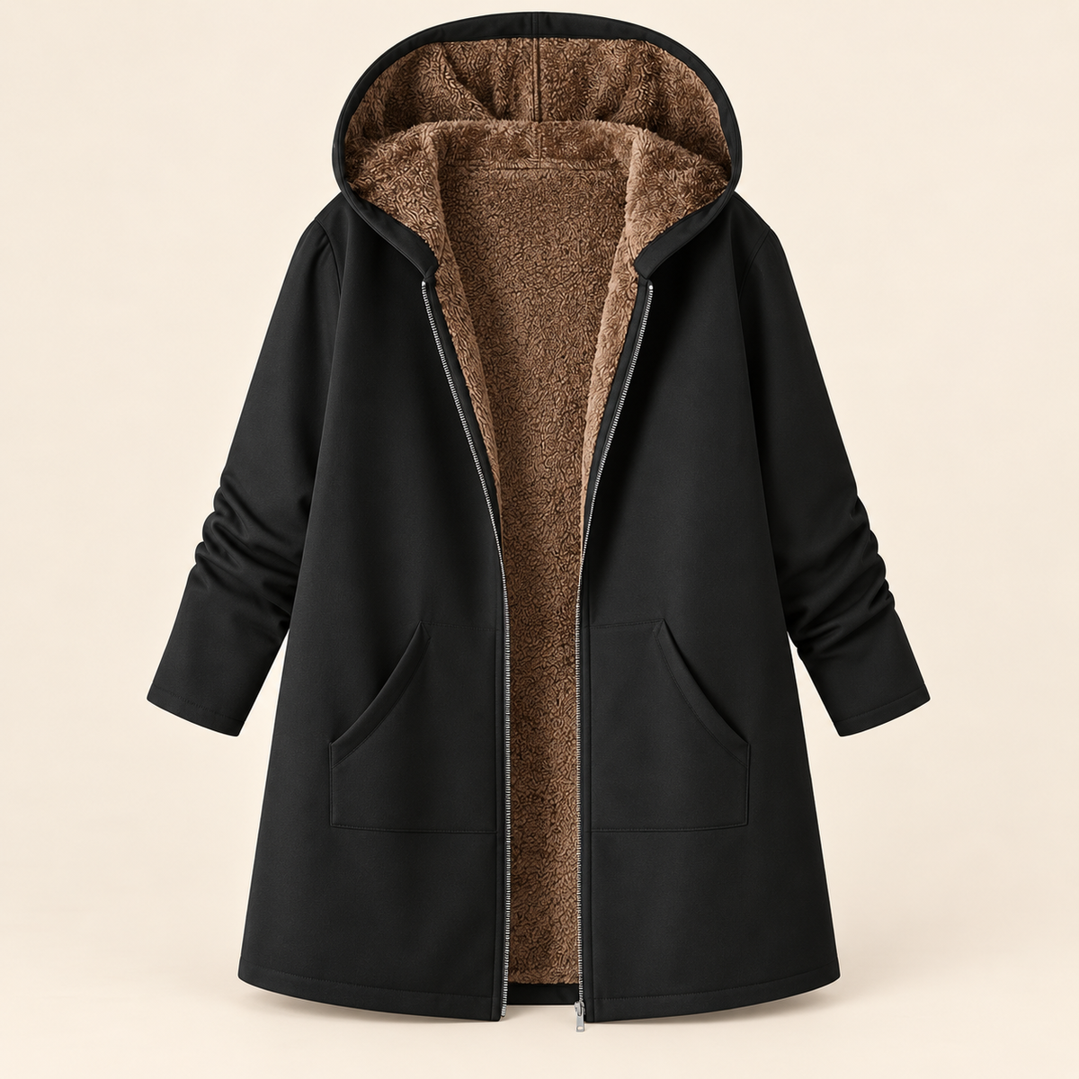 Adelyn | Cozy Sherpa-Lined Hooded Coat