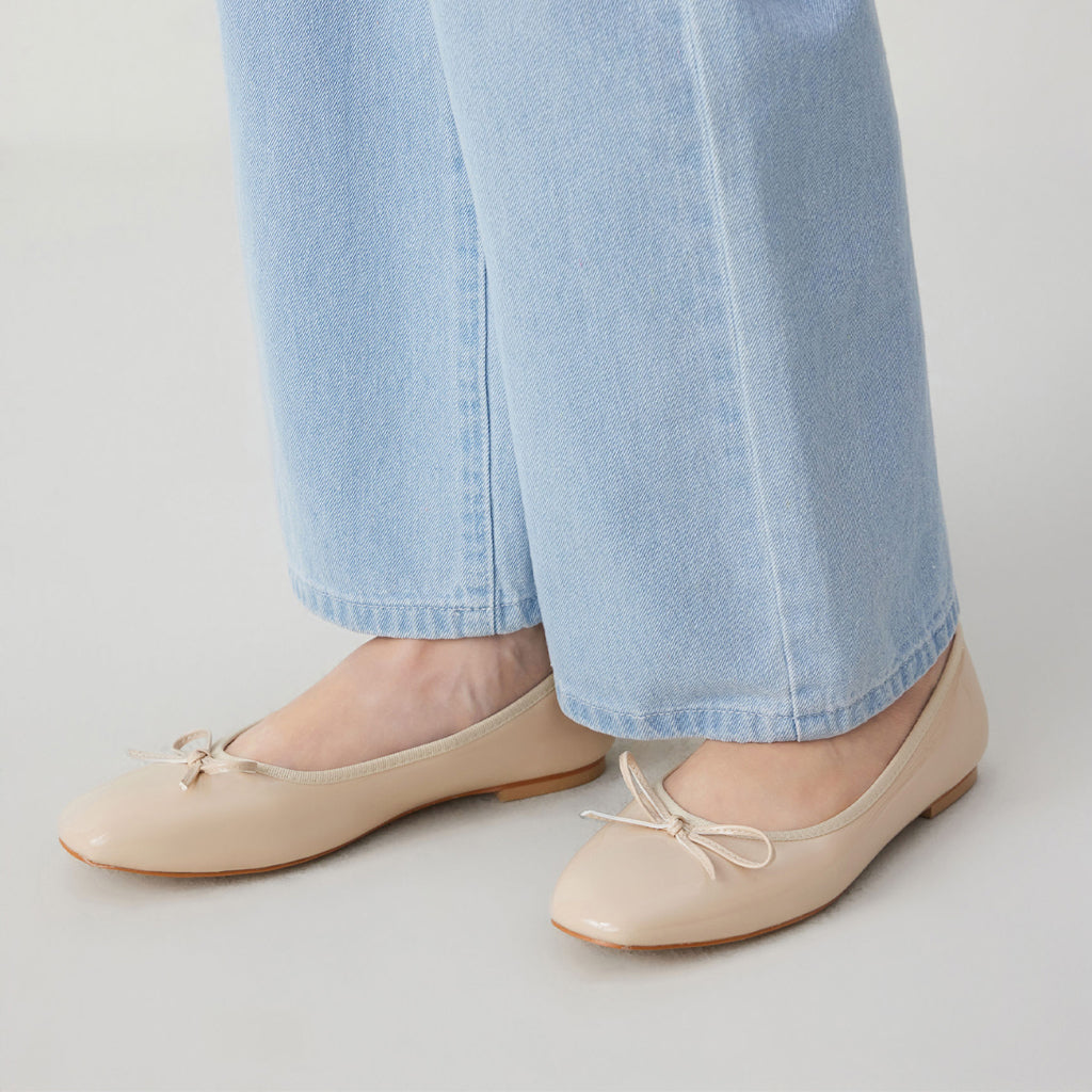 Evelyn - Ballerines à bout carré et nœud décoratif