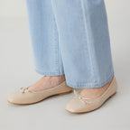 Evelyn - Bowknot Decor Square Toe Flats