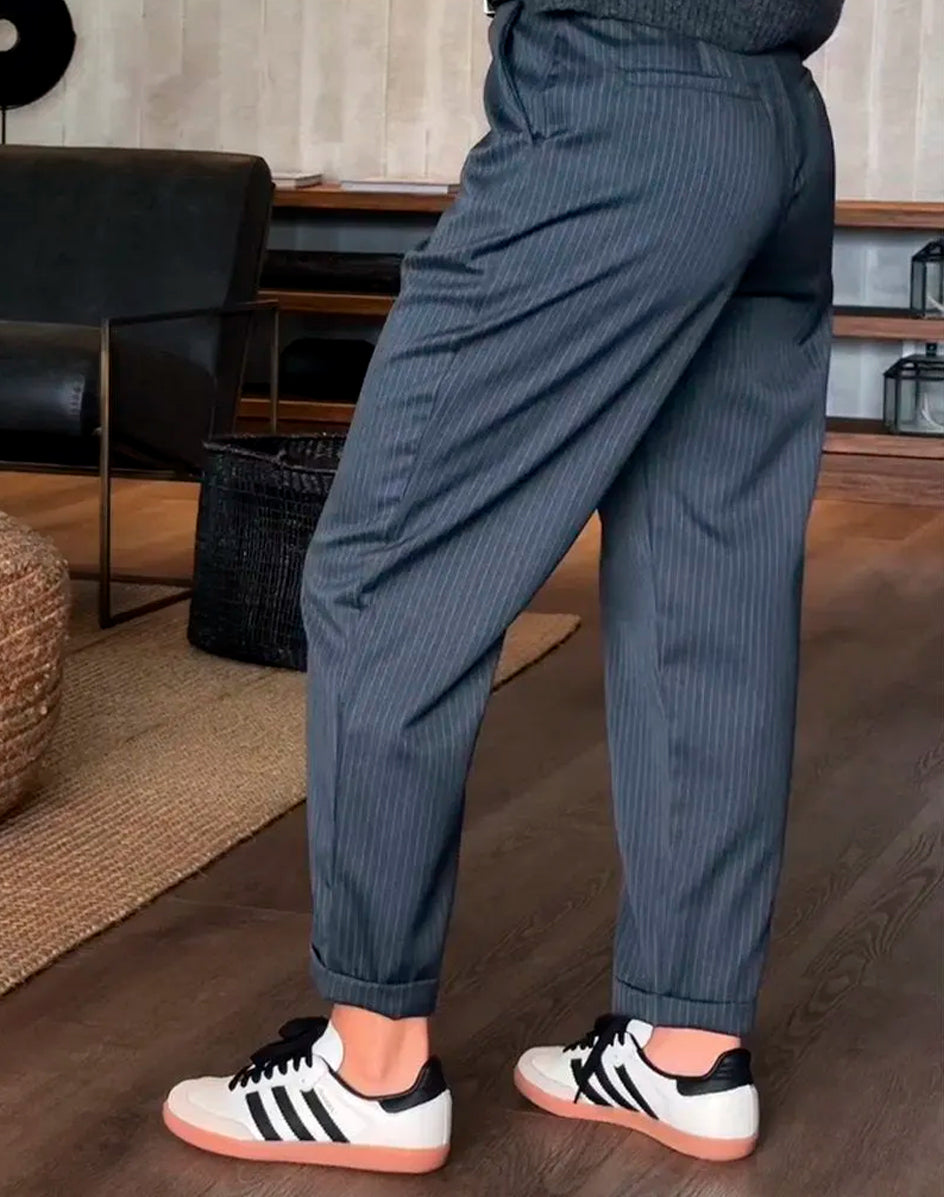 Silvana - Pantalon tailleur rayé