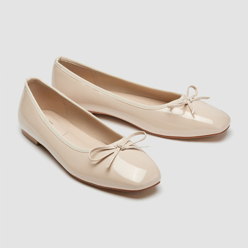 Evelyn - Ballerines à bout carré et nœud décoratif