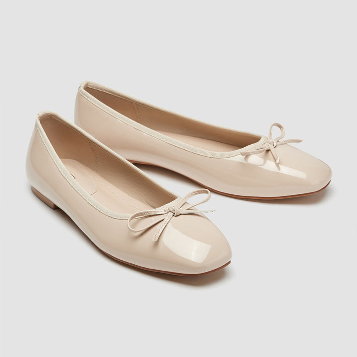 Evelyn - Ballerines à bout carré et nœud décoratif