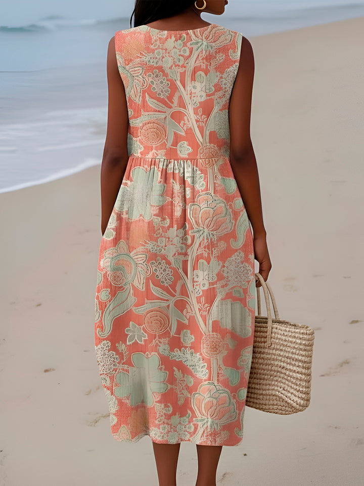 Beth | Robe midi fleurie