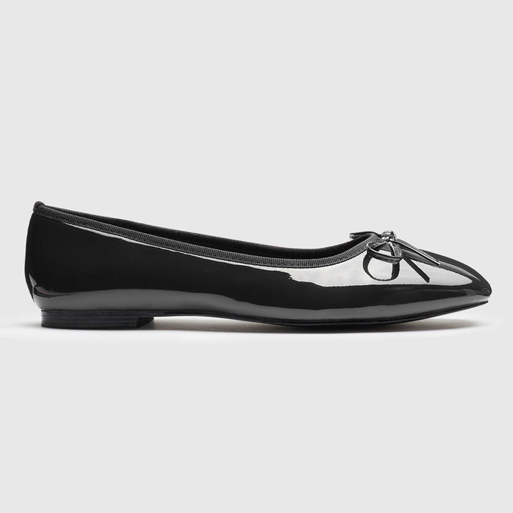 Evelyn - Ballerines à bout carré et nœud décoratif