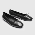 Evelyn - Bowknot Decor Square Toe Flats