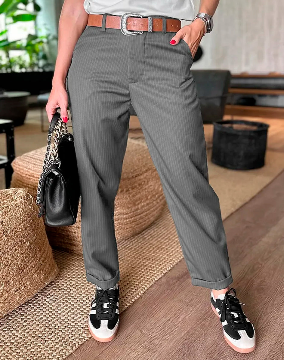 Silvana - Pantalon tailleur rayé