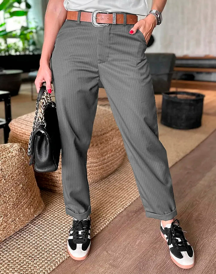 Silvana - Pantalon tailleur rayé