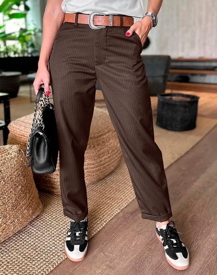 Silvana - Pantalon tailleur rayé