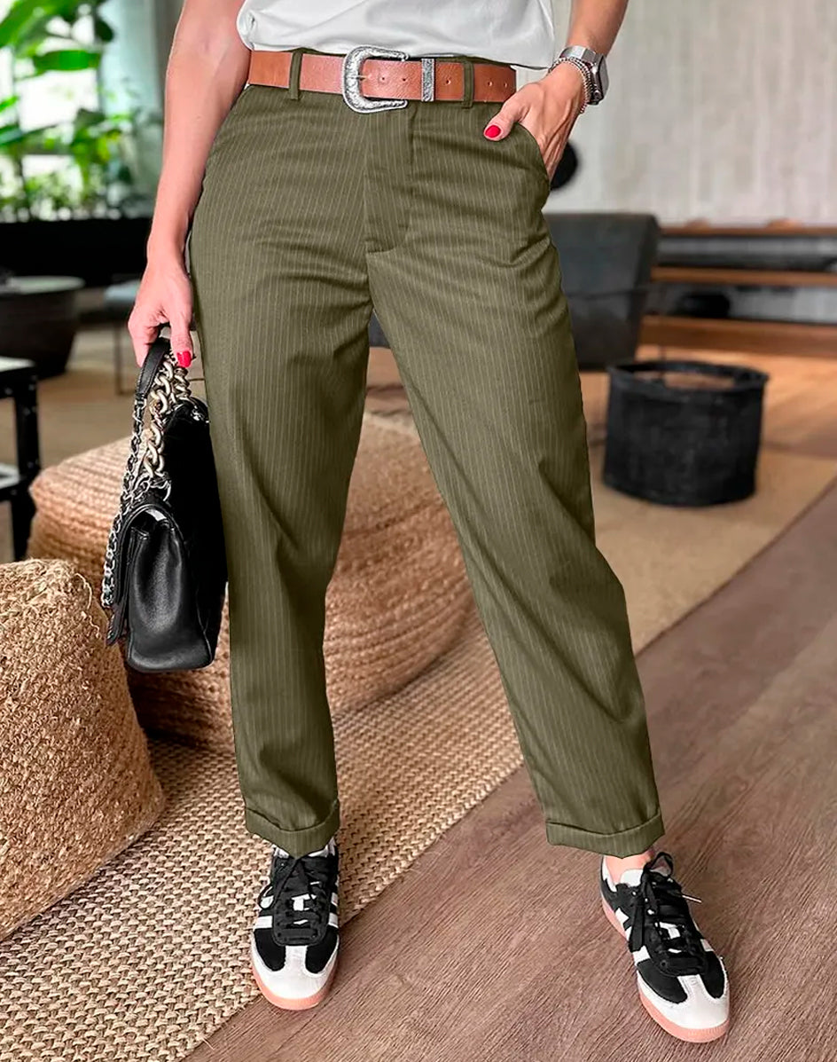 Silvana - Pantalon tailleur rayé