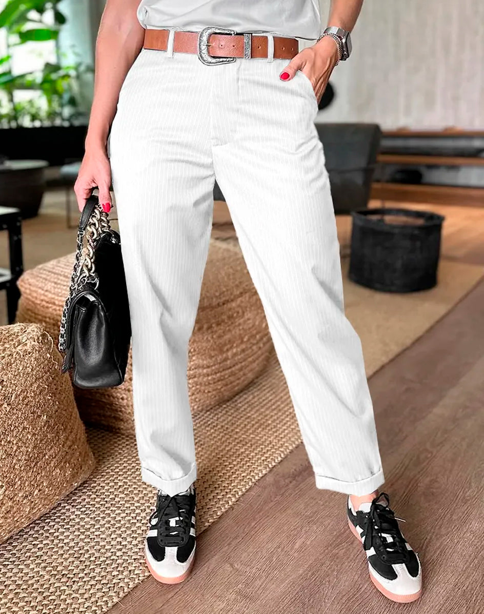 Silvana - Pantalon tailleur rayé
