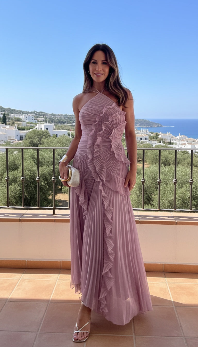 Sélène | Robe Longue Plissée