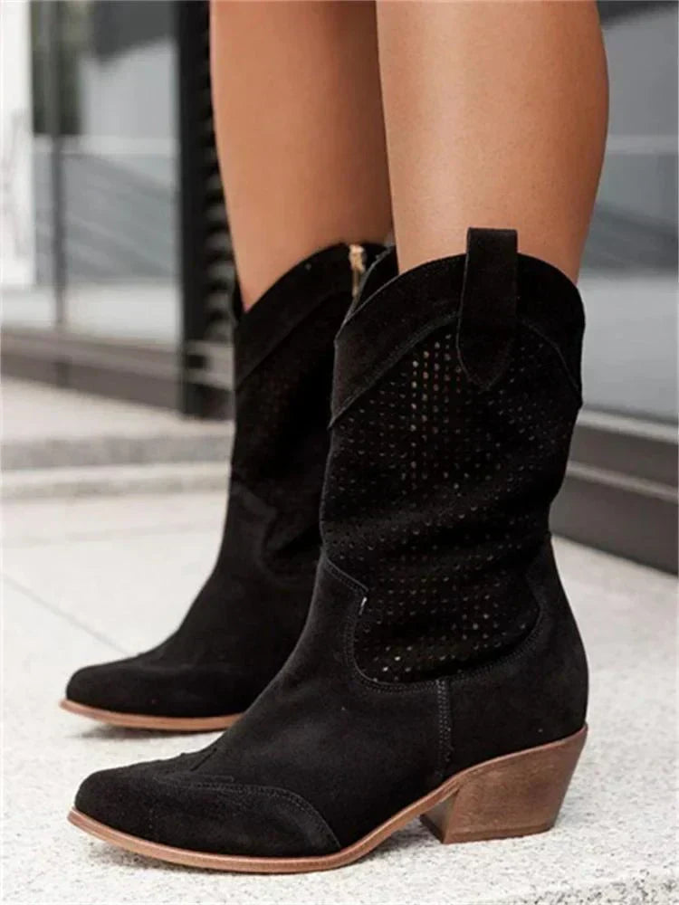 Sutton | Perforated Western Boots